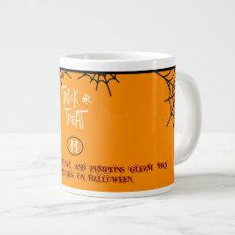 RED ORANGE WHITE BLACK BUS ELLER GODIS HALLOWEEN JUMBO MUGG