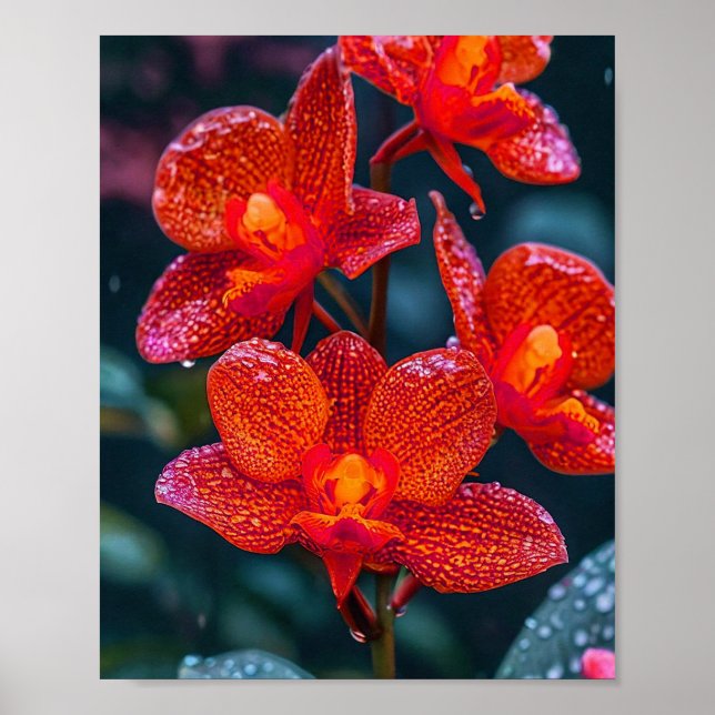 Red Orchid Blommor Poster (Framsidan)