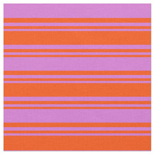 Red & Orchid Färgad Lintrad/Stripe Mönster Tyg