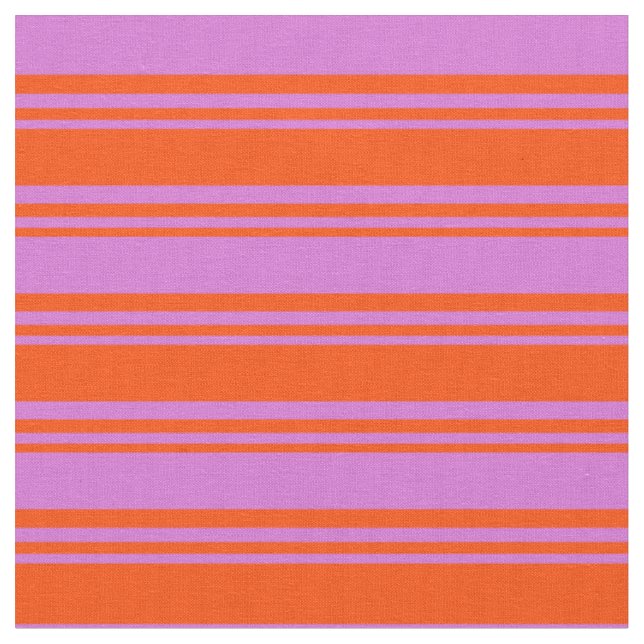 Red & Orchid Färgad Lintrad/Stripe Mönster Tyg (Närbild)