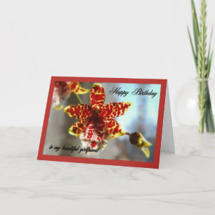 Red Orchid Grattis på födelsedagen till min flickv Kort