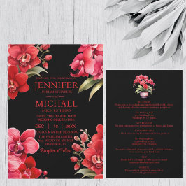 Red Orchids alla på ett bröllop Inbjudningar