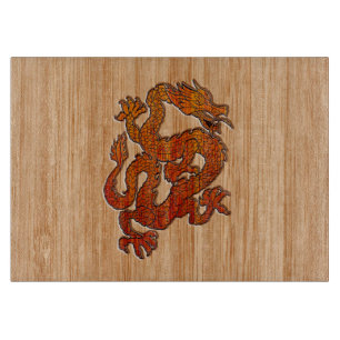 Red Oriental Dragon på Bamboo stil