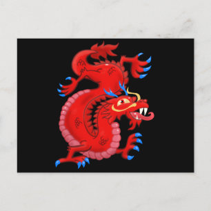 Red Oriental Dragon Vykort