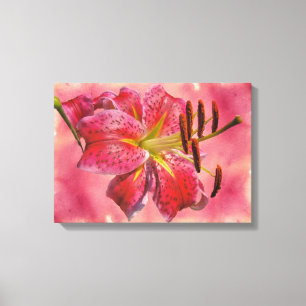 Red Oriental Lily Canvastryck