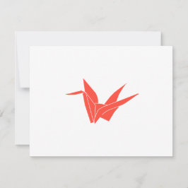 Red Origami Crane Flat Notecard Anteckningskort