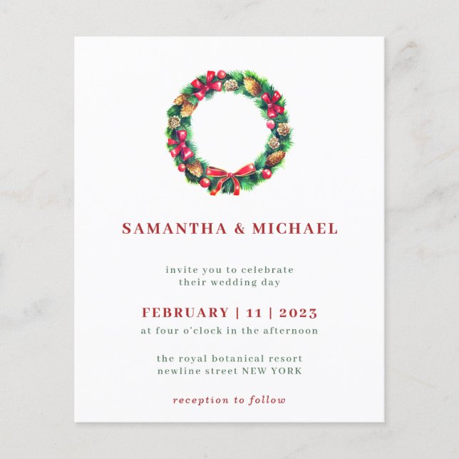 Red Ornament Winter-jul Flygblad (Framsidan)