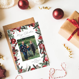 Red Ornaments & Gräs God jul Photo