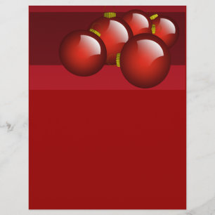 Red Ornaments Stationery Reklamblad