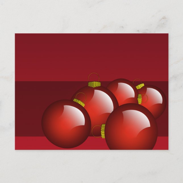 Red Ornaments Stationery Vykort (Framsida)