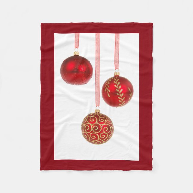Red Ornaments Ull Throw Fleecefilt (Framsidan)