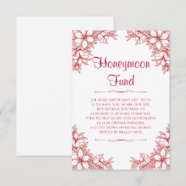 Red Ornate Bröllop Honeymoon Fund Tilläggskort