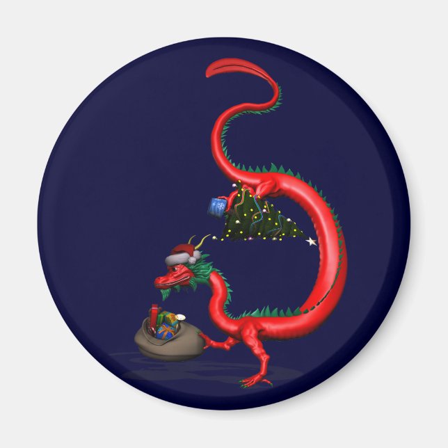 Red Östra Dragon Magnet (Framsidan)