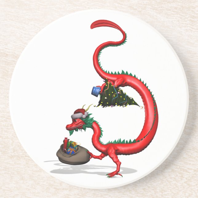 Red Östra Dragon Underlägg Sandsten (Framsidan)