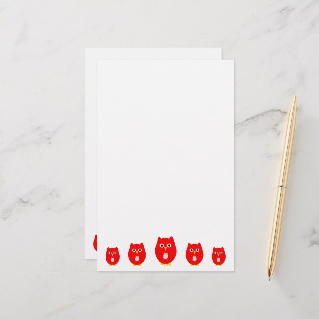 Red Owl Design Brevpapper (Fram/Back In Situ)