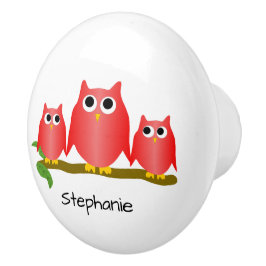 Red Owl Design Personalised Knopp
