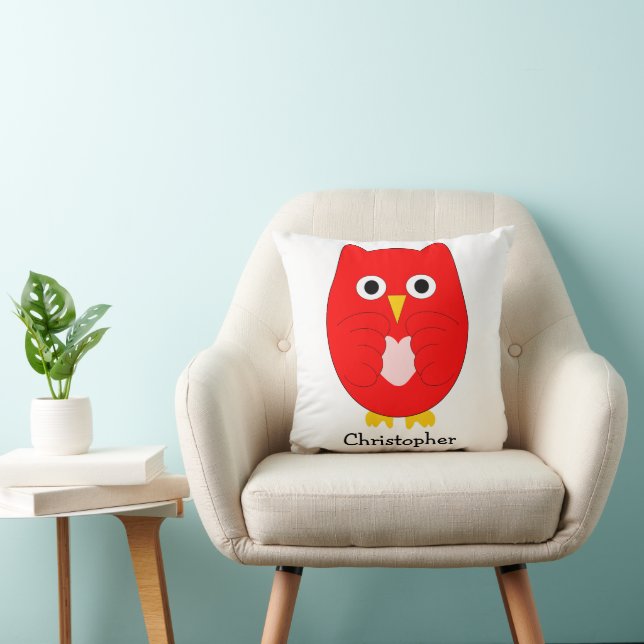 Red Owl Design Personalised Kudde (Stol)