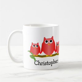 Red Owls Design Personalised Kaffemugg