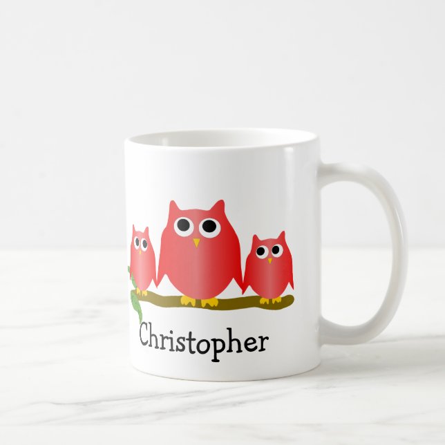 Red Owls Design Personalised Kaffemugg (Höger)