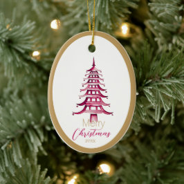 Red Pagoda Julgran Ornament
