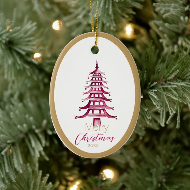 Red Pagoda Julgran Ornament (Träd)