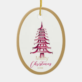 Red Pagoda Julgran Ornament