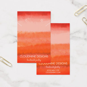 Red Paint Earring Necklace Jewelry Visning Card Visitkort