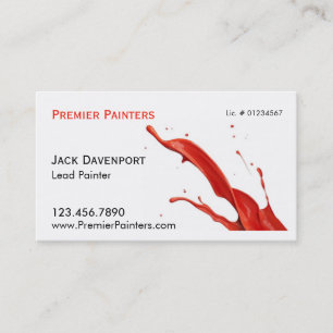 Red Paint Stänk Professionell Painter två sida Visitkort