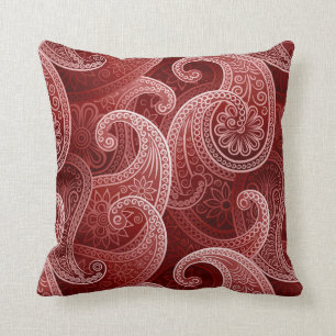 Red Paisley Exotic Mönster Kudde