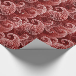 Red Paisley Exotic Mönster Presentpapper
