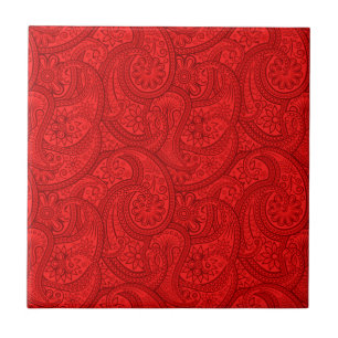 Red Paisley Kakelplatta