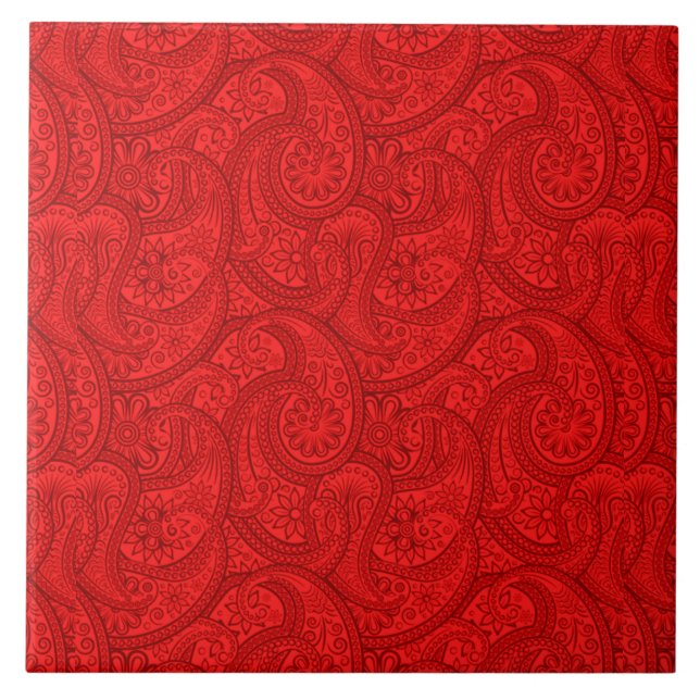 Red Paisley Kakelplatta (Framsidan)