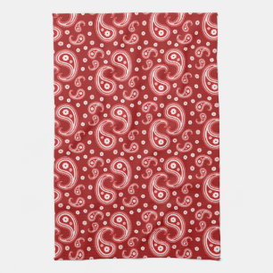 Red Paisley Kökshandduk