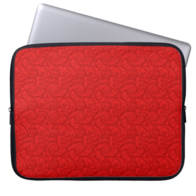 Red Paisley Laptop Sleeve (Framsidan)