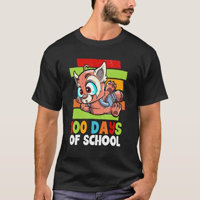 Red Panda 100 dagar i skolan T Shirt (Framsida)