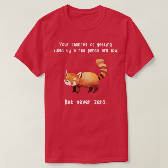 Red Panda Aldrig Zero T Shirt (Design framsida)