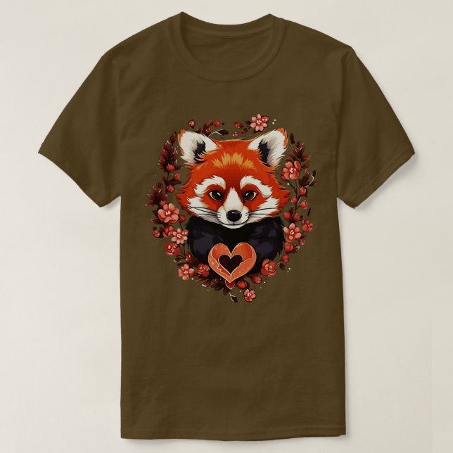 Red Panda Alla hjärtans dag T Shirt (Design framsida)
