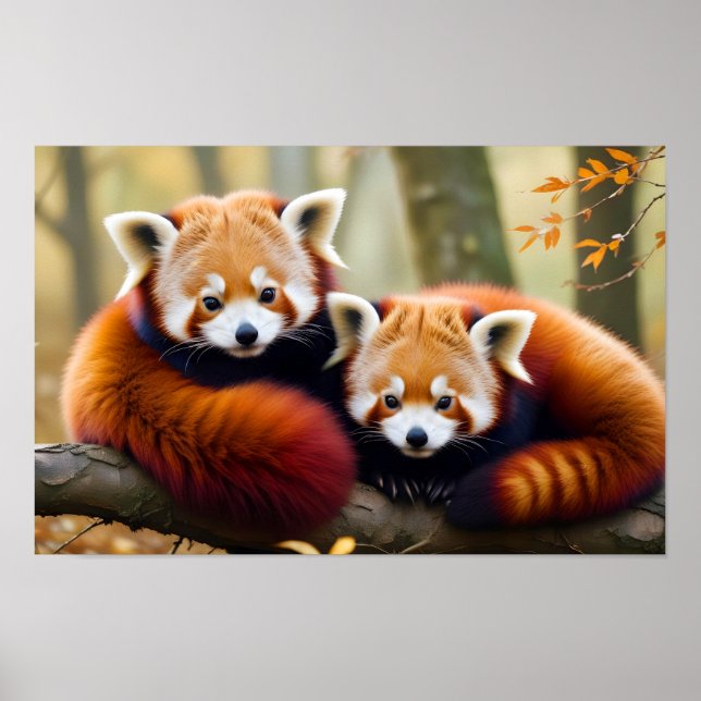 Red Panda Animal Natature Wildlife Affection Carin Poster (Framsidan)