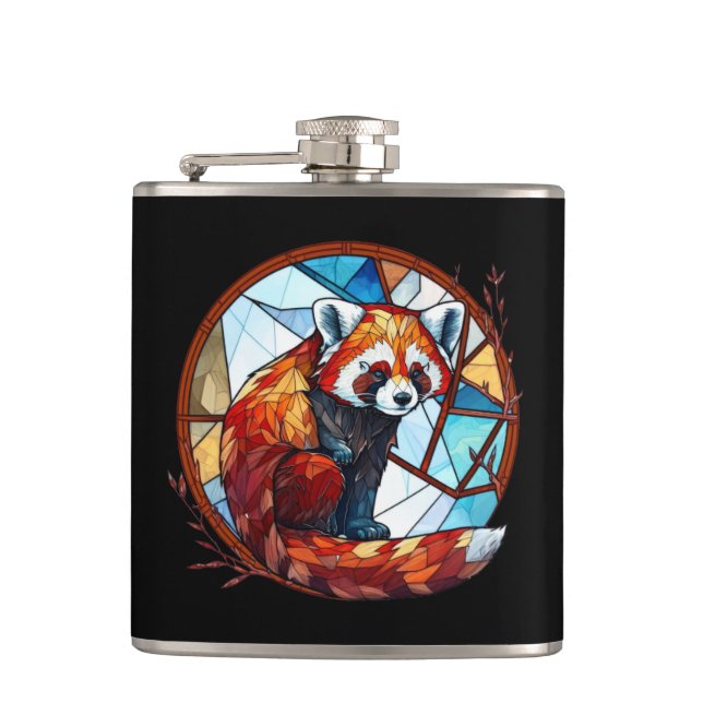 Red Panda Animal Porträtt Stached Glass Wildlife Fickplunta (Framsidan)