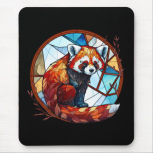 Red Panda Animal Porträtt Stached Glass Wildlife Musmatta