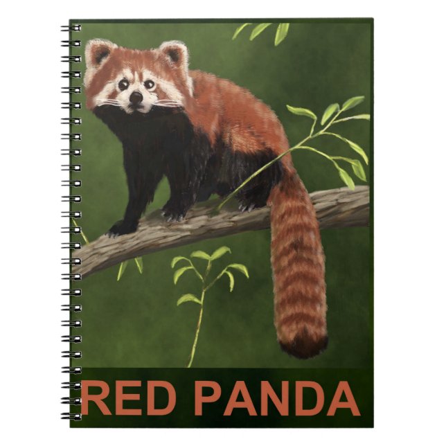 Red Panda Anteckningsbok Med Spiral (Framsidan)