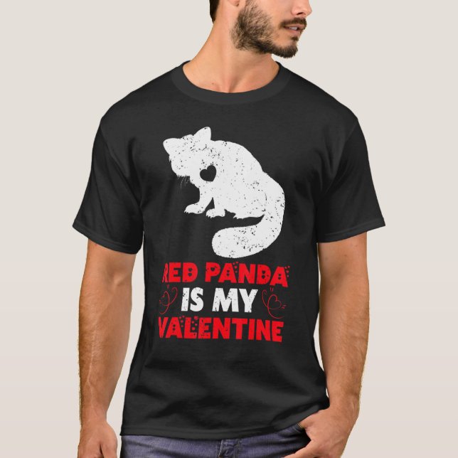 Red Panda är min Valentine Funny Red Panda Valenti T Shirt (Framsida)