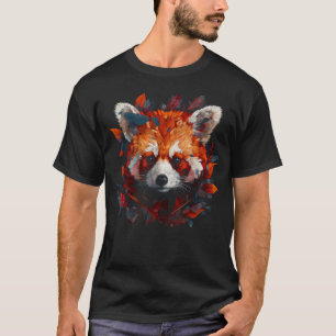 Red Panda Artwork Höst löv Animal Red Panda T Shirt