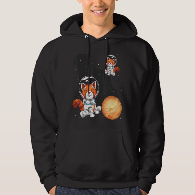 Red Panda Astronaut, kinesiskt djurutrymme Hoodie (Framsida)