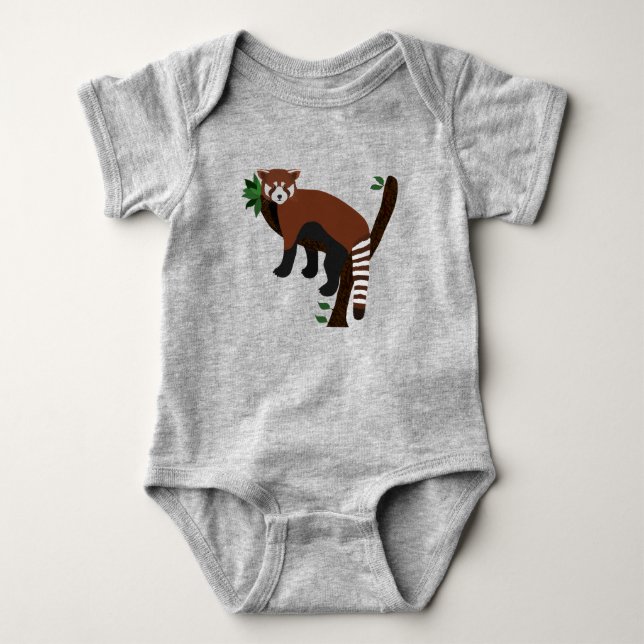 Red Panda Baby Bodykostdräkt T Shirt (Framsida)