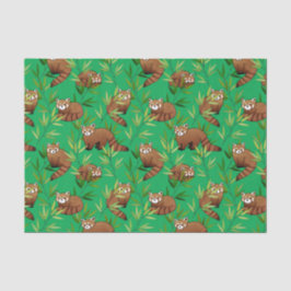 Red Panda & Bamboo Löv Mönster