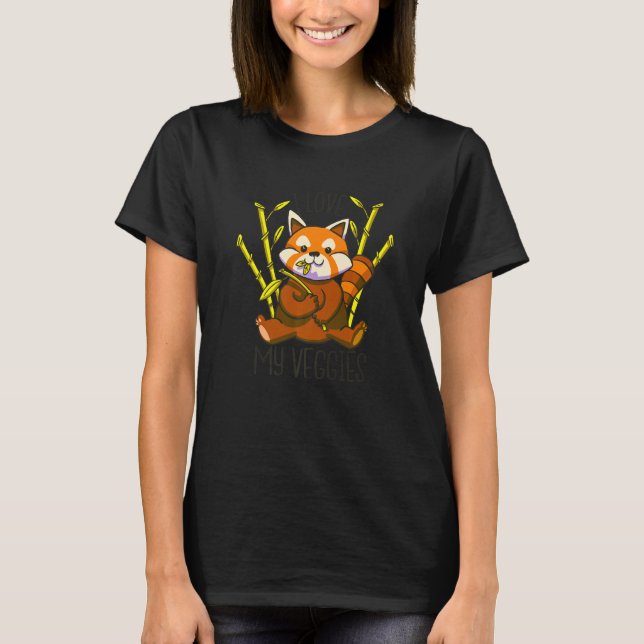 Red Panda Bear Bamboo Vegetarian Diet Vegan T Shirt (Framsida)