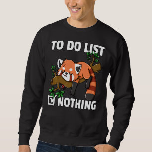 Red Panda Bear Funny Cute Lazy Bear Cat Lesser Tee Lång Ärmad Tröja