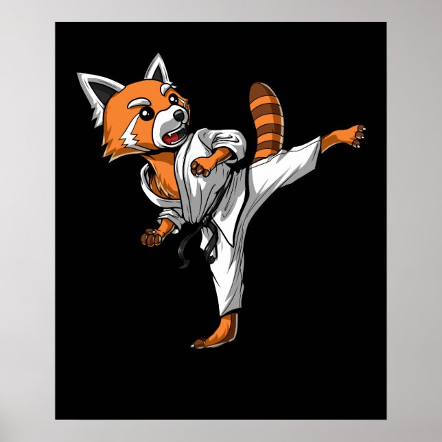 Red Panda Bear Karate Poster (Framsidan)