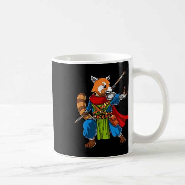 Red Panda Bear Ninja Samurai Warrior Funny Kung fu Kaffemugg (Höger)